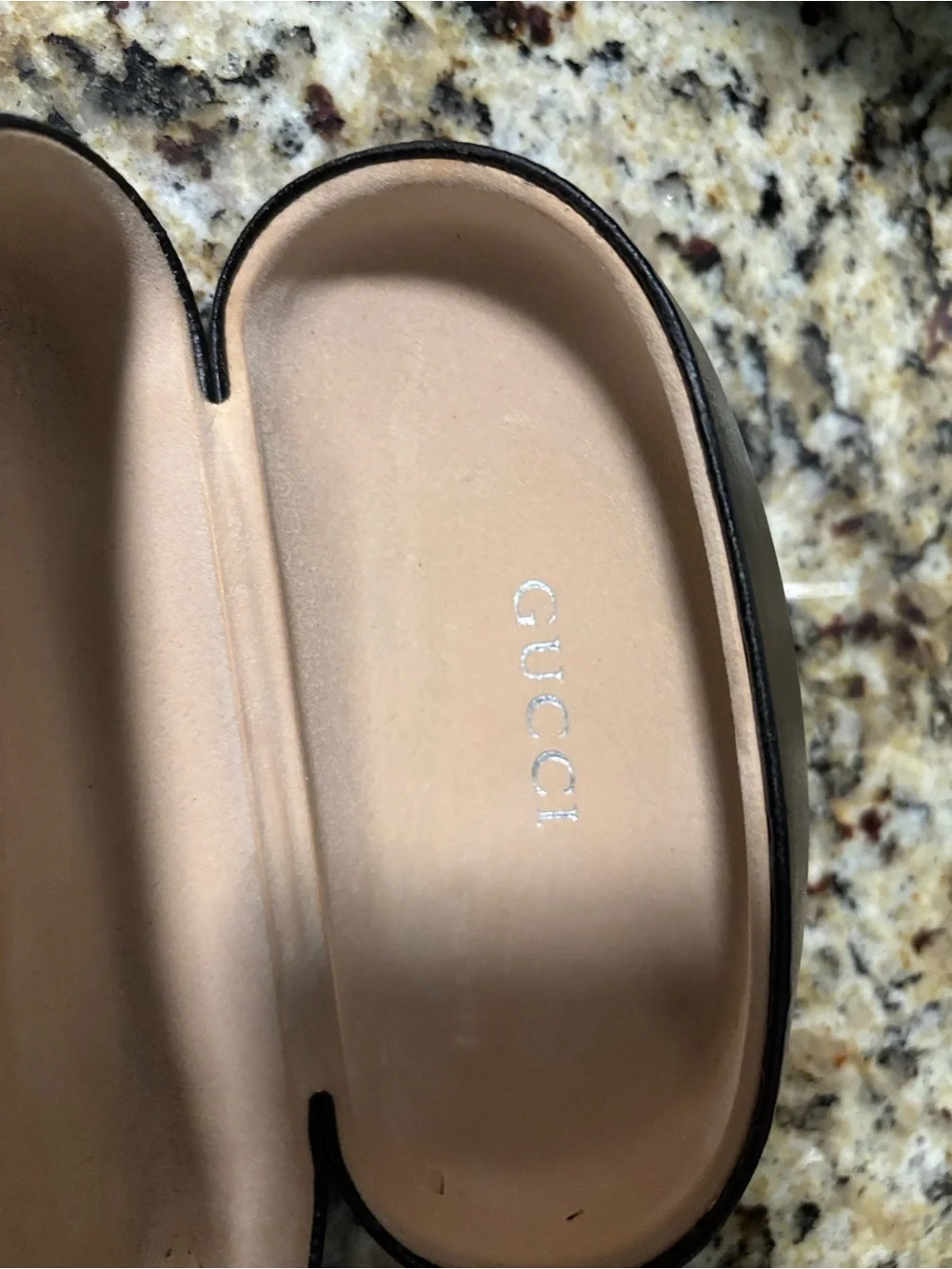 Gucci Black Embossed Leather Sunglasses Case - unisex